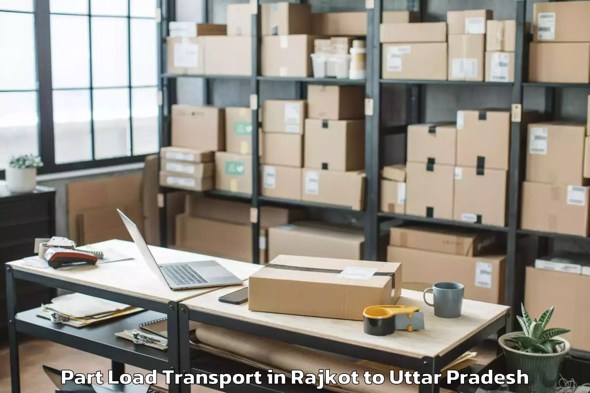 Professional Rajkot to Shahjanpur Part Load Transport